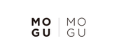 A black and white logo for a company called mogu mogu.