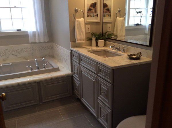 stone surround for tub and vanity