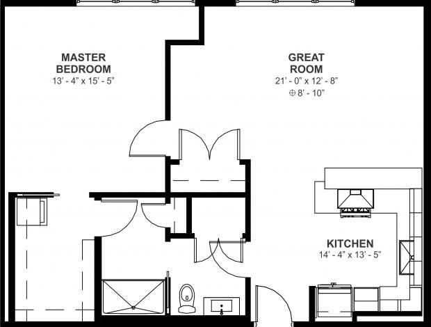 1 bedroom floor plan