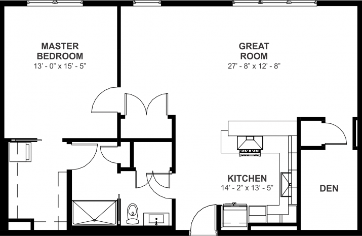 1 bedroom floor plan