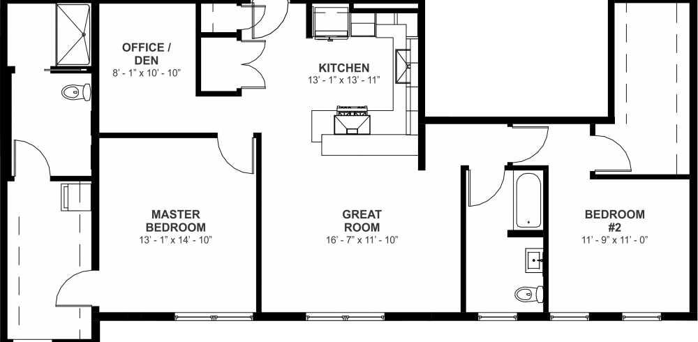 2 bedroom 2 bath floor plan