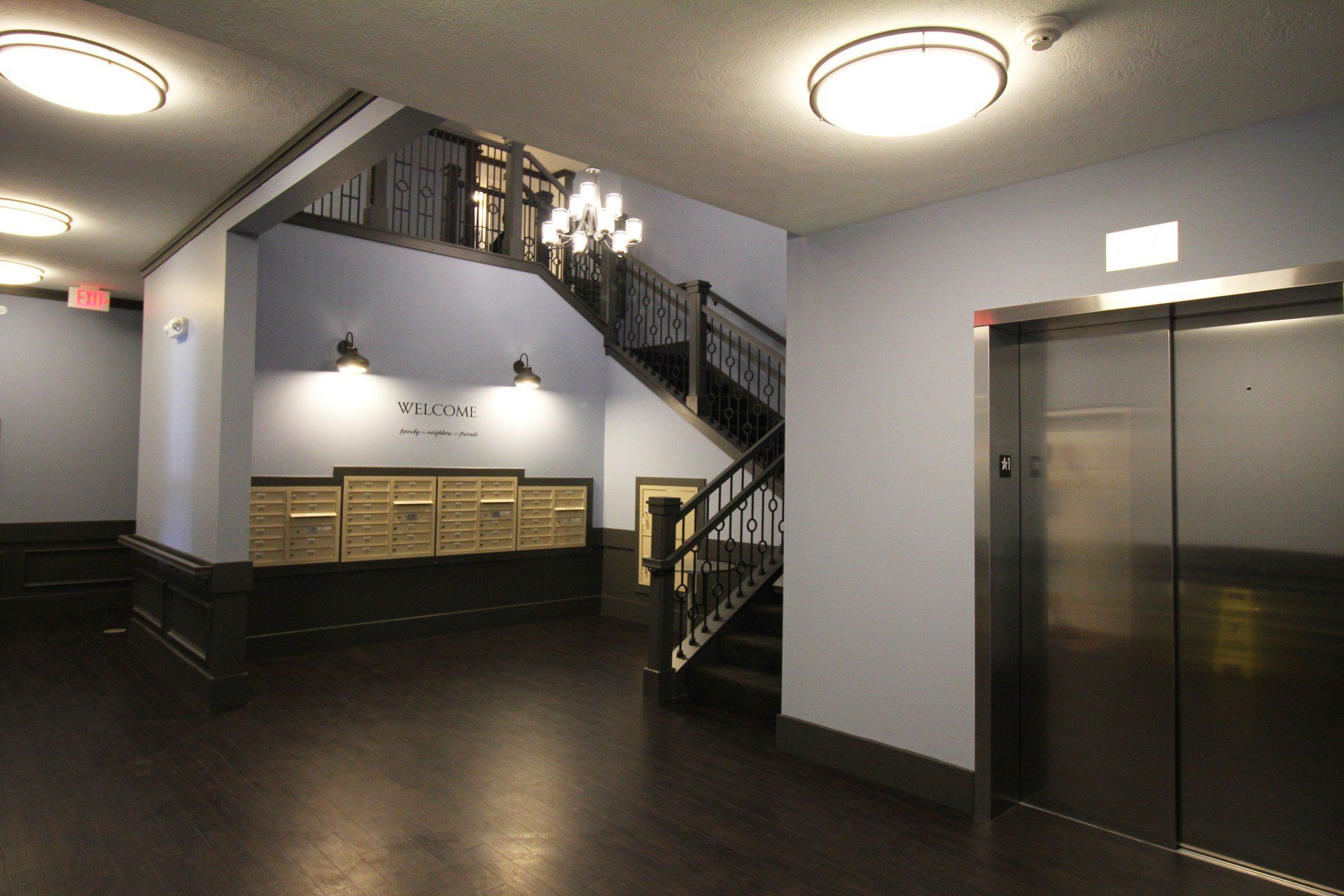 entryway with mailboxes