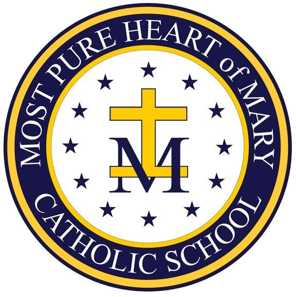 The logo for most pure heart of mary catholic school