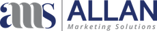 A logo for ams allan marketing solutions is shown