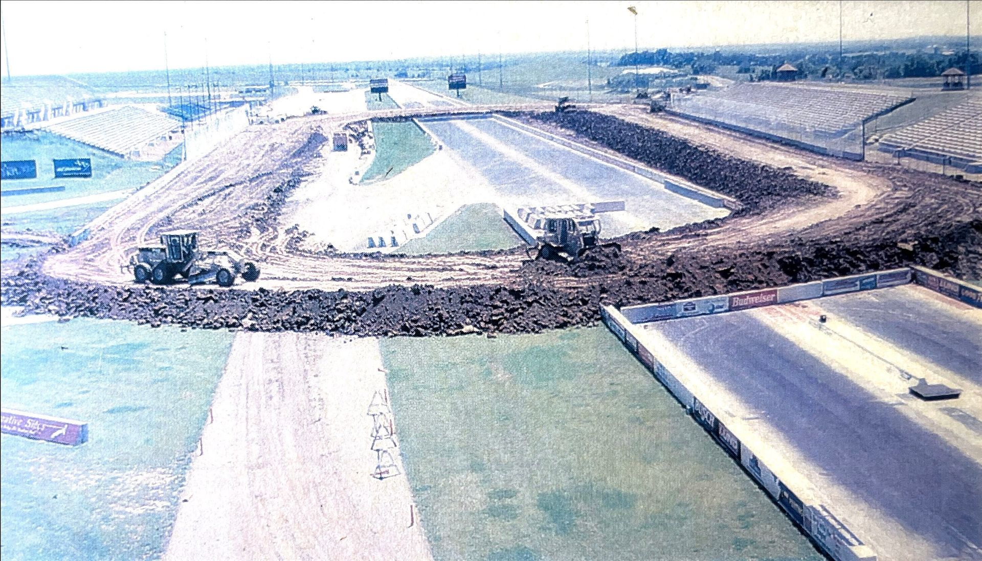 An aerial view of a highway under construction