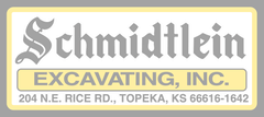 The logo for schmidtlein excavating inc. is yellow and black