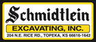 The logo for schmidtlein excavating inc. is yellow and black