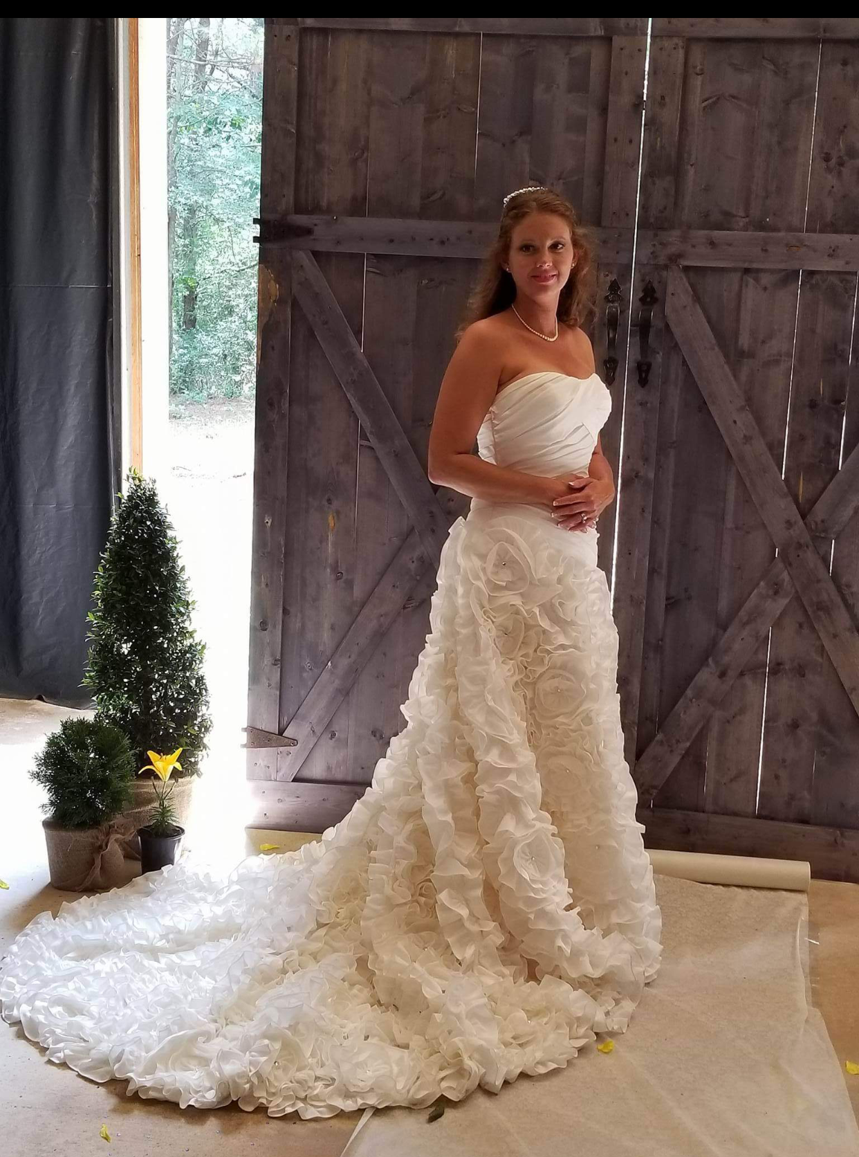 Breast cancer patient on her wedding day