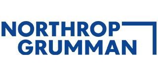 The northrop grumman logo is blue and white on a white background.
