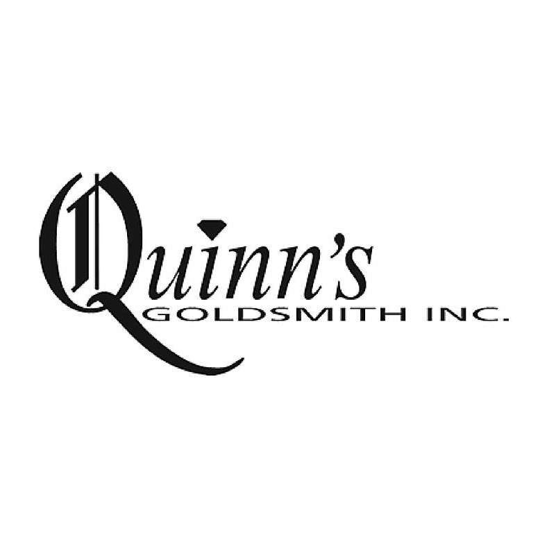 A black and white logo for quinn 's goldsmith inc.