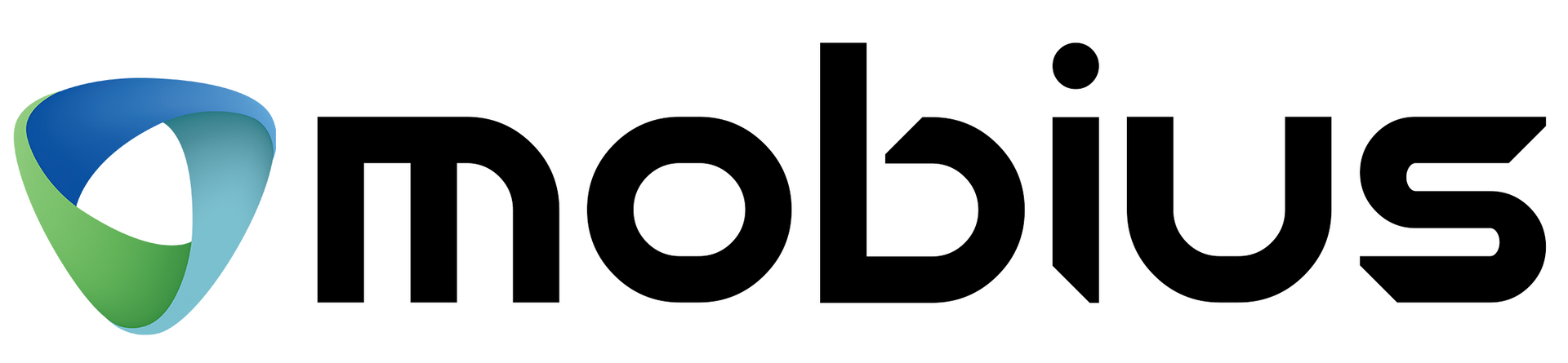 A mobius logo on a white background