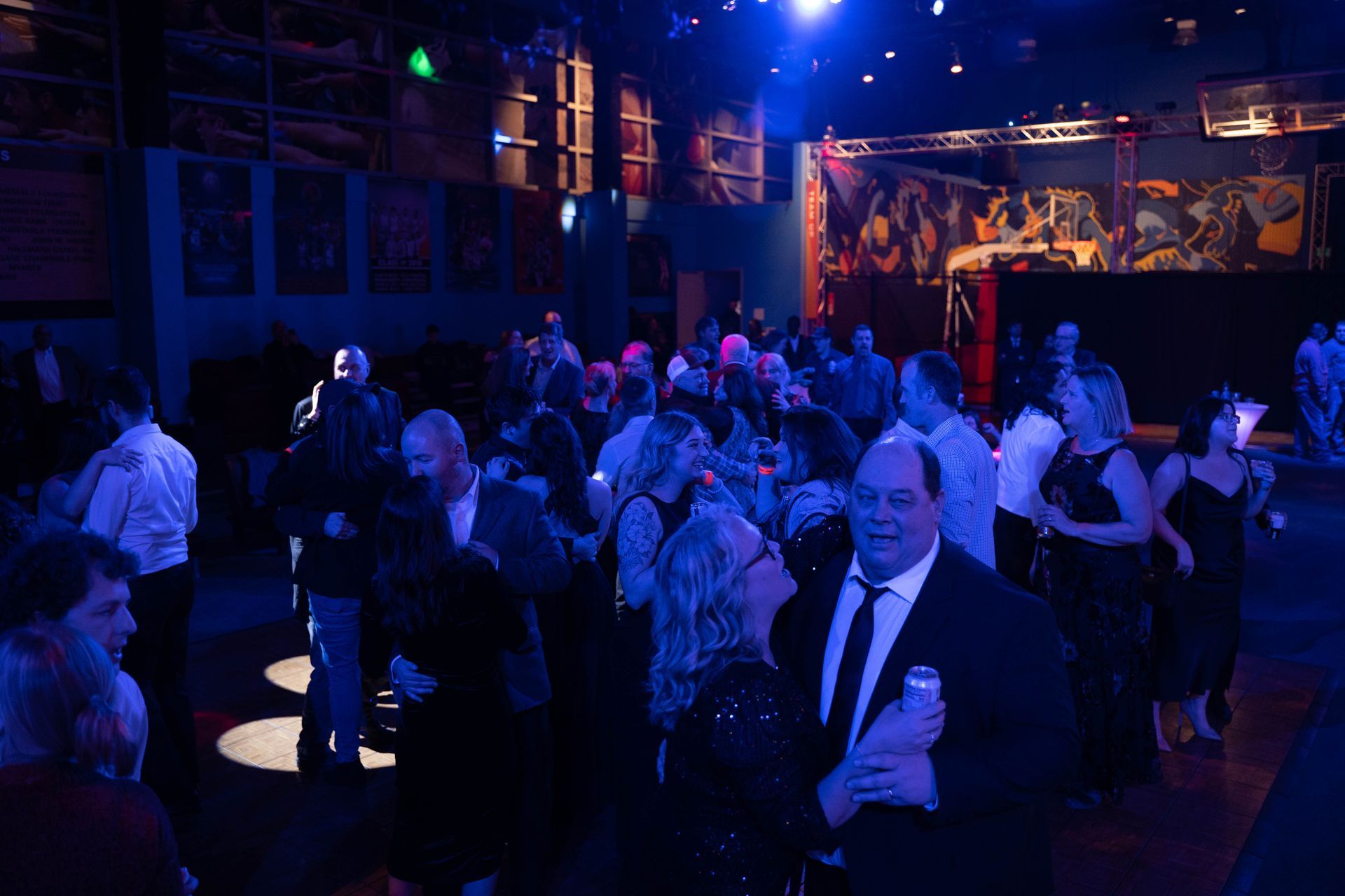 people dancing at the ICL 100 year anniversary party.