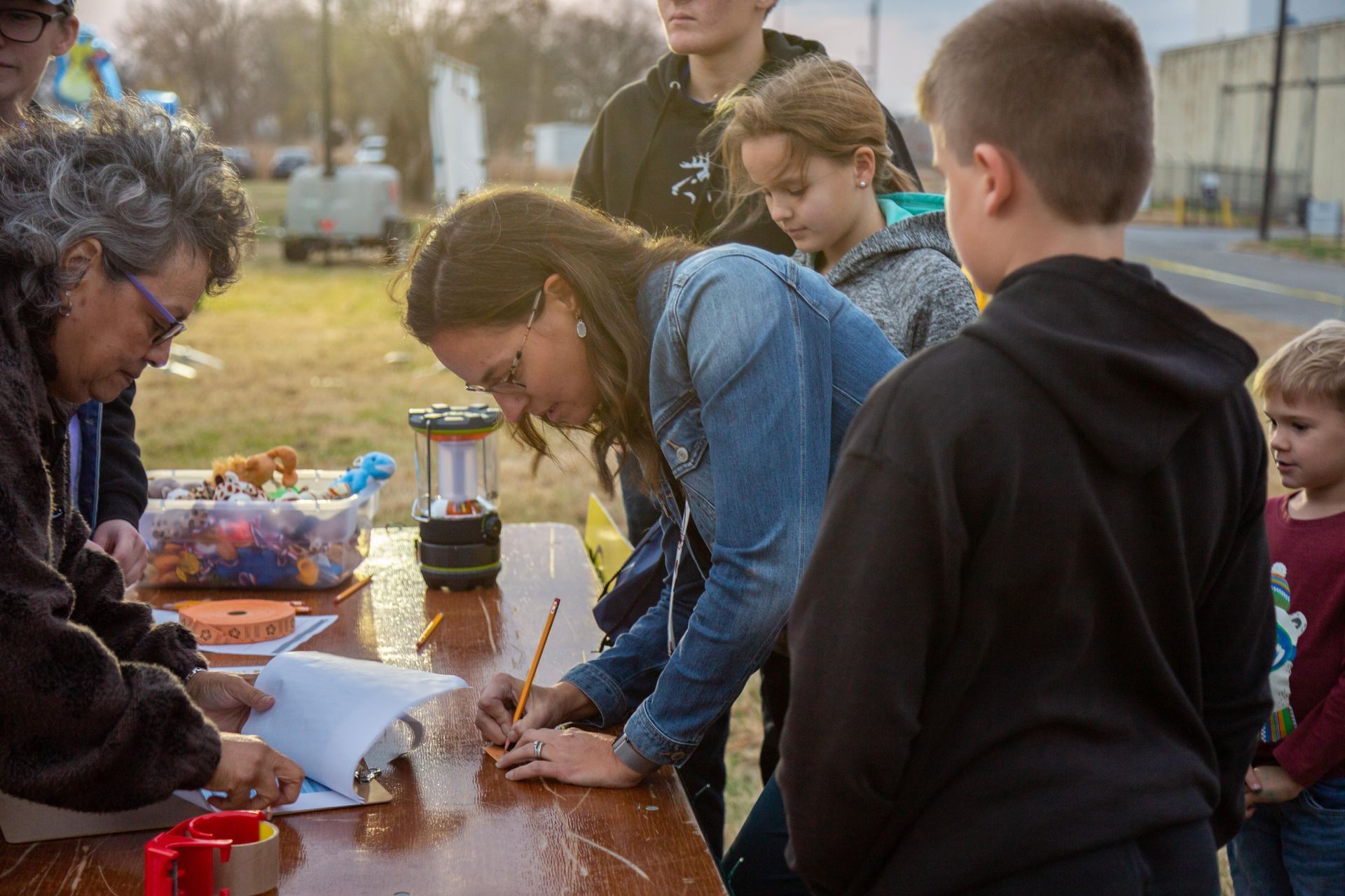 People check in at the ICL fall family picnic.