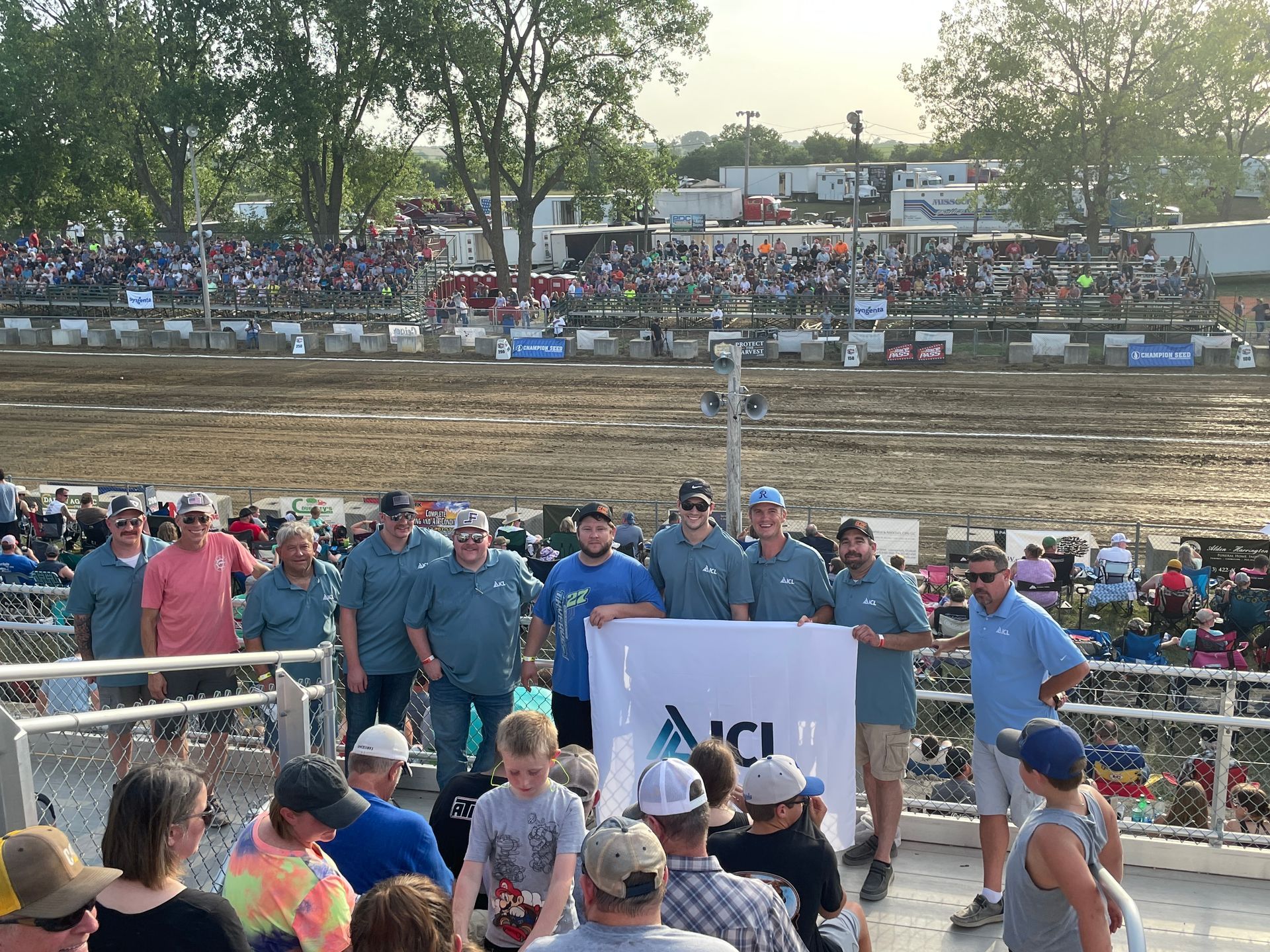 ICL employees gather at the Tractor Pull.
