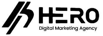 A black and white logo for a digital marketing agency.