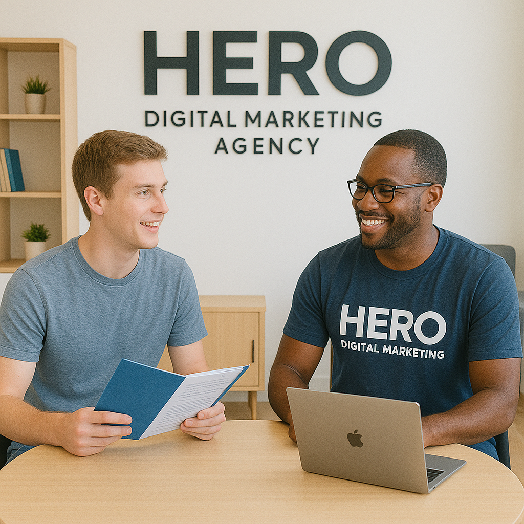 Two people, one woman, one man, working on laptops in an office, code on a monitor.