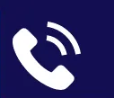 White telephone receiver with sound waves on a dark blue background, indicating a phone call.