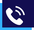 A white phone icon on a blue background.