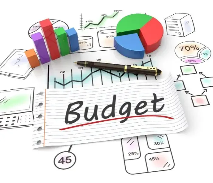 a piece of paper with the word budget written on it