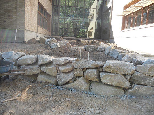 Stone retaining Wall, Landscape Contractors
