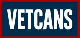 A blue and red sign that says veterans on it