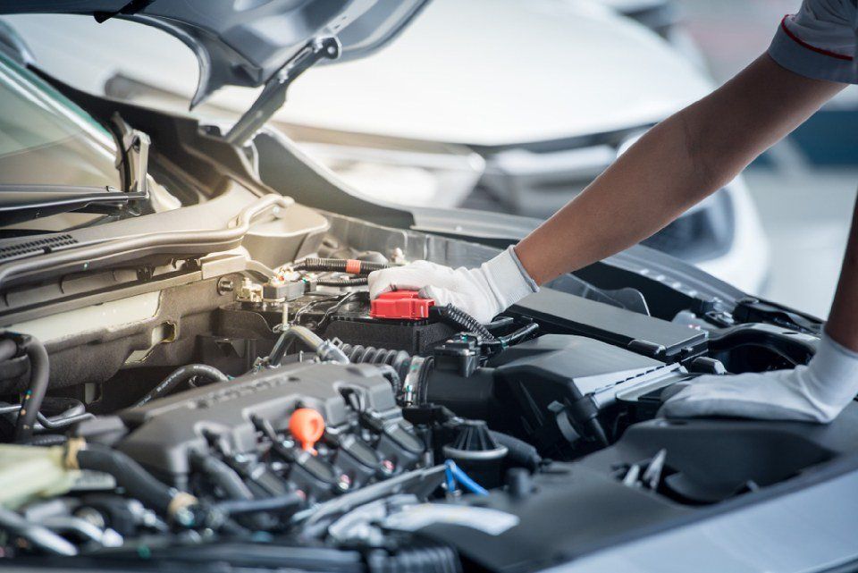 car engine inspection in progress