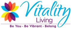 vitality living logo in light blue