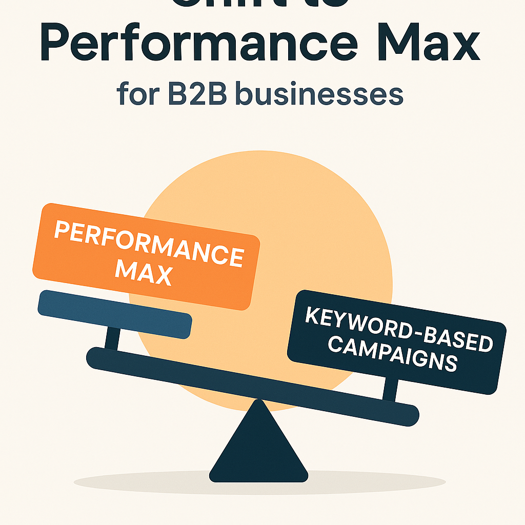 Eine Wage, welche zeigt das Keyword-Basesd Campaigns schwerer ist als Performance Max.