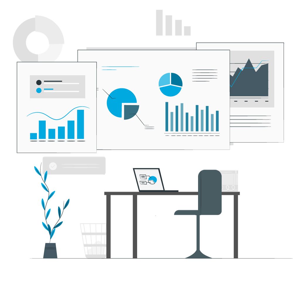 Illustration Messwerte und Daten von Google Analytics