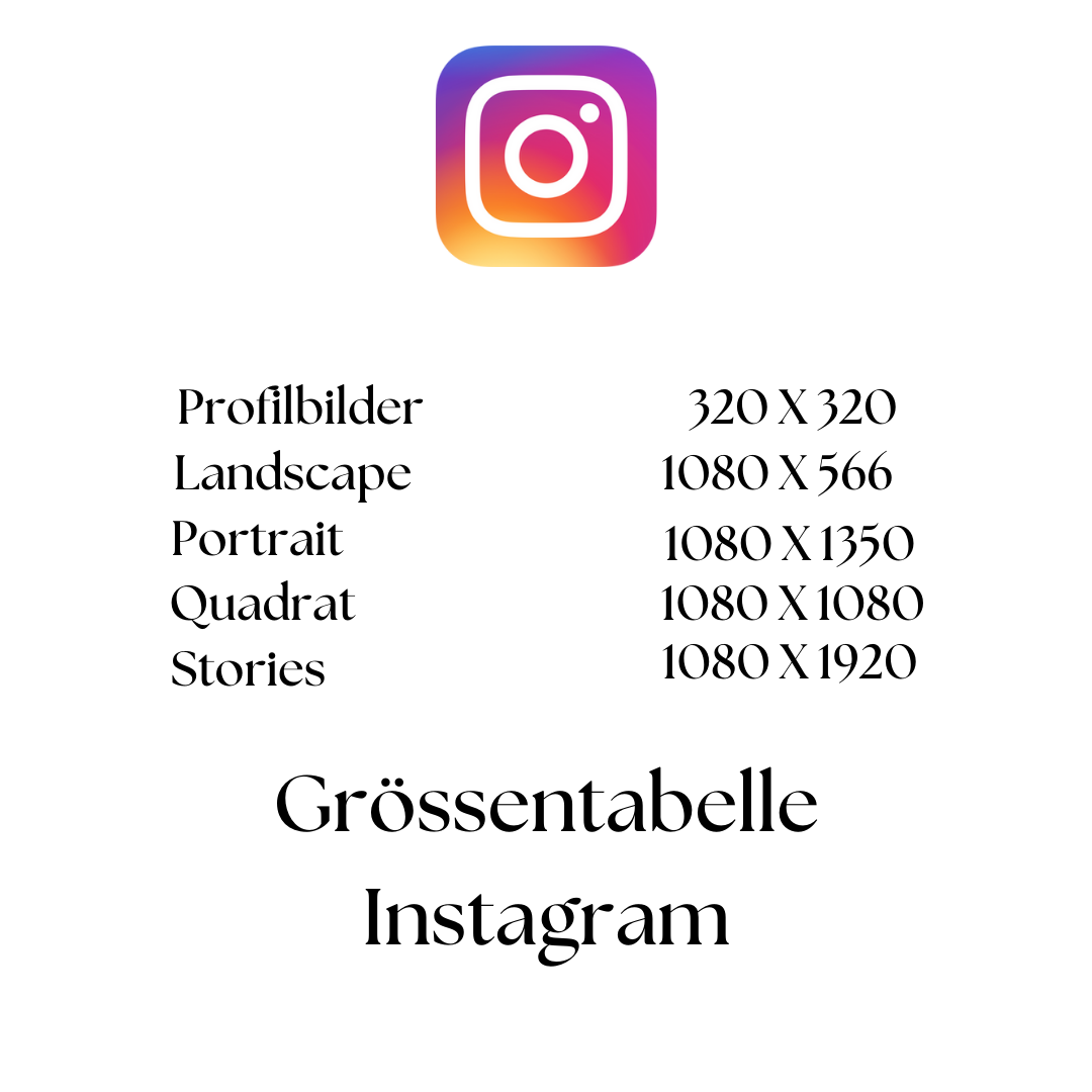 Grössenvorgaben Instagram Content 