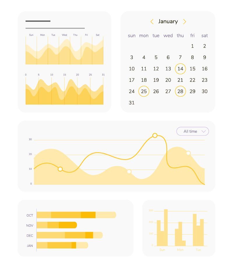 Illustration Messwerte und Daten von Google Analytics