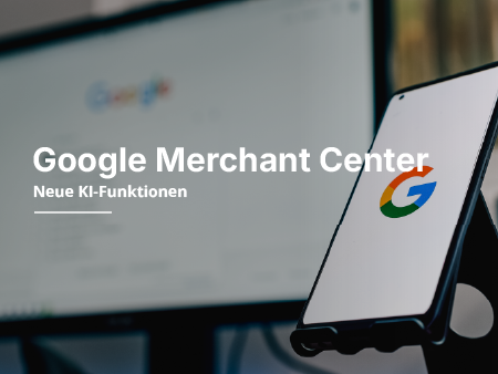 Smartphone mit Google-Logo neben einem Bildschirm.