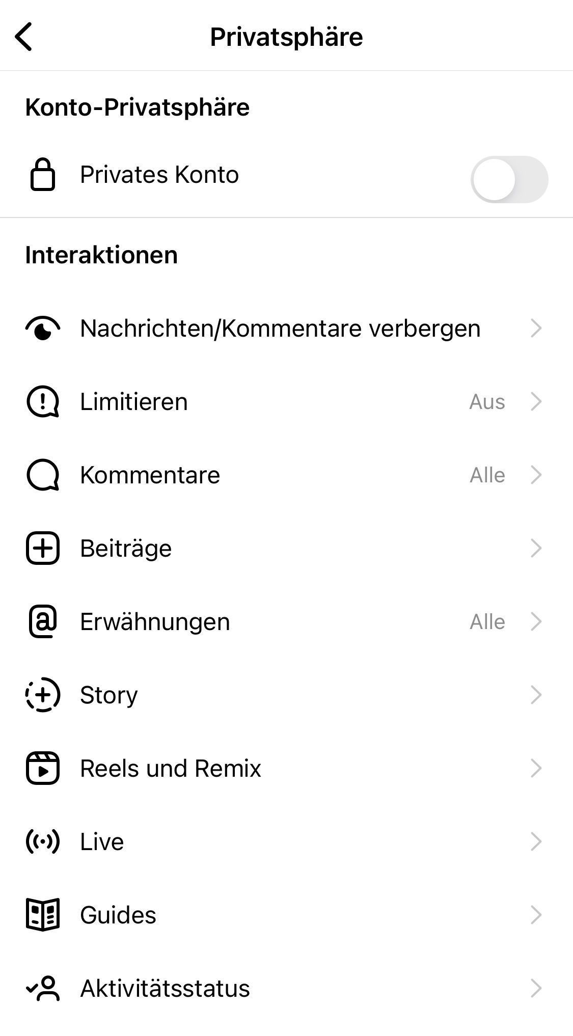 Ein Screenshot der Instagram-App auf einem Telefon.