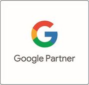 Google Partner Logo mit buntem G auf weissem Hintergrund.