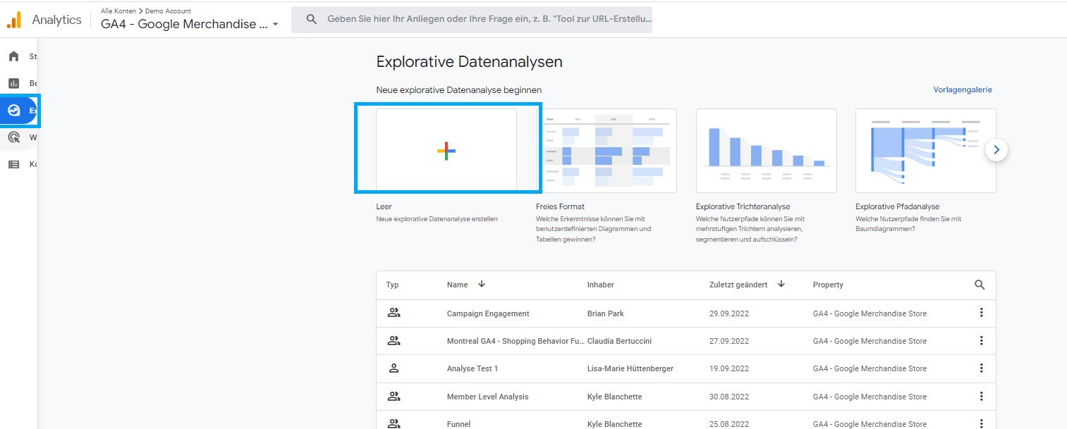 Explorative Datenanalyse in GA4