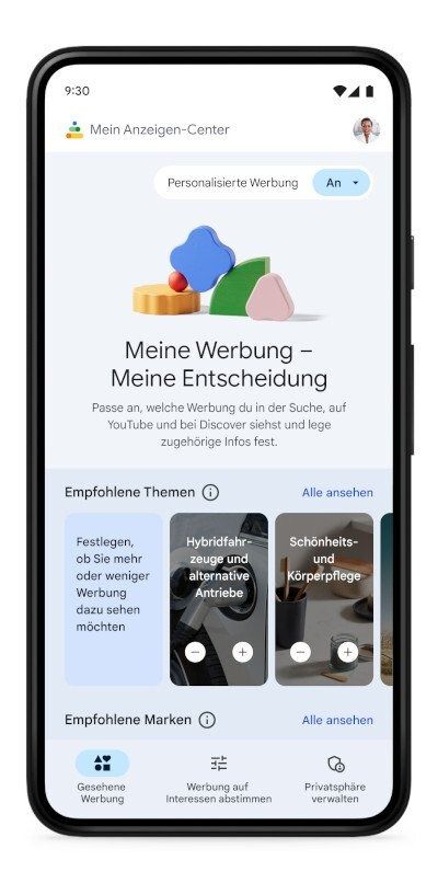 Ein Screenshot einer Google-App auf einem Mobiltelefon.