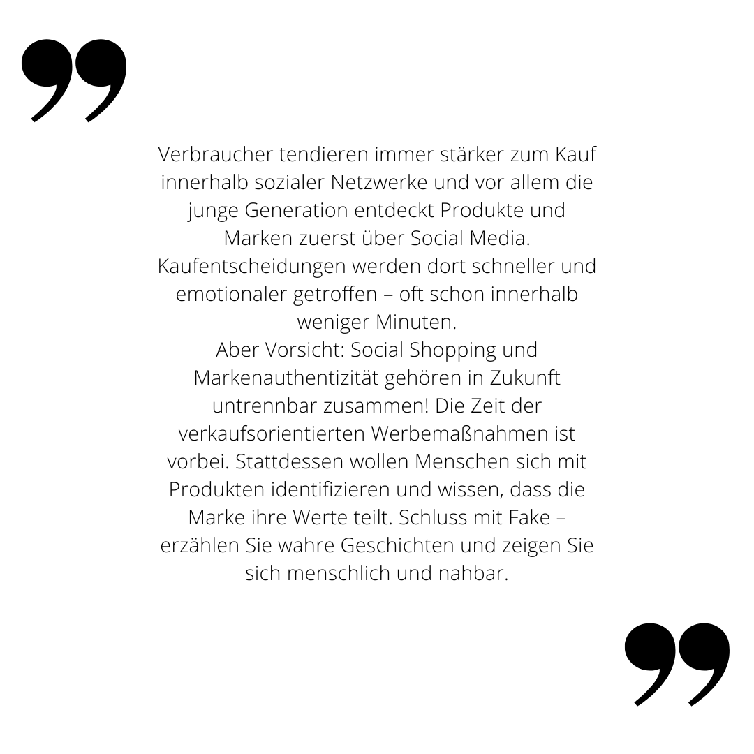 Zitat zu Social Commerce in den sozialen Medien