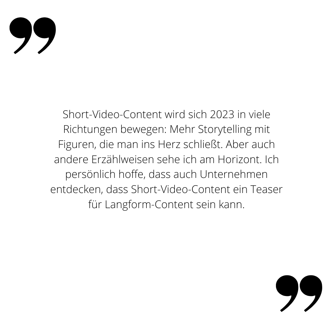 Ein Zitat der Social Media Expertin Sandra Staub über Shorter-Shorts Videos