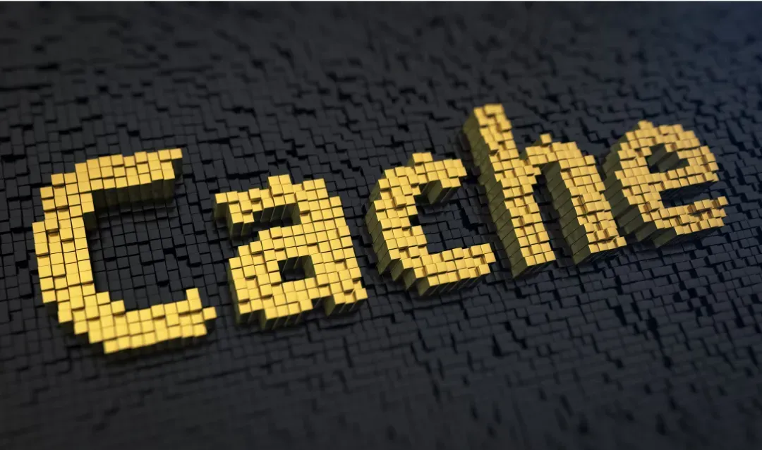 Das wort Cache in gelb geschrieben