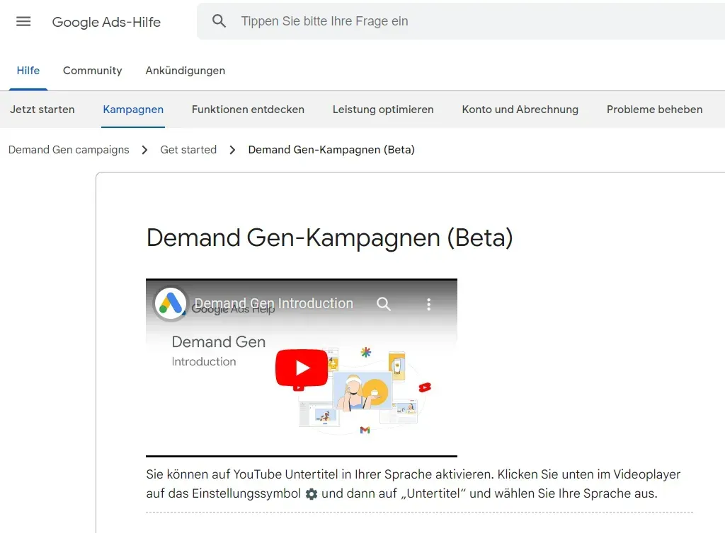 Screenshot of Google Ads interface displaying
