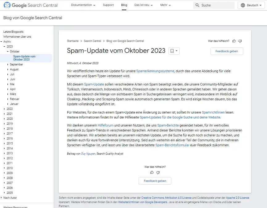 Google Search Central blog post: