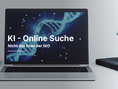 Ein Laptop mit einem Blauen Hintergrund.