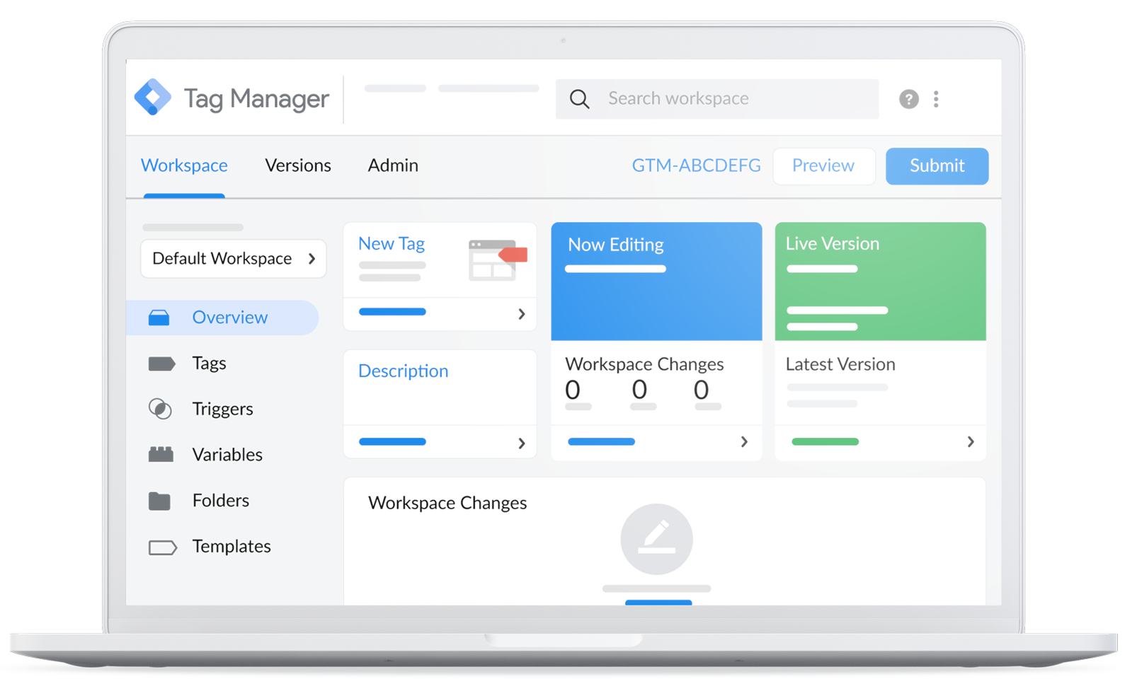 Laptop mit Google Tag Manager