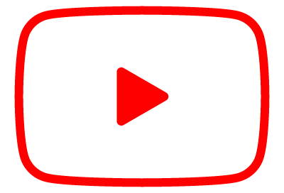 Ein YouTube-Logo mit einer roten Wiedergabetaste auf weißem Hintergrund.