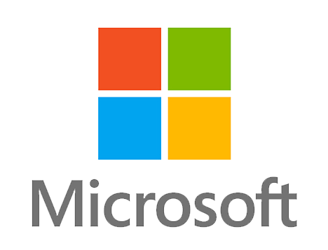 Das Microsoft-Logo ist ein buntes Quadrat mit dem Wort „Microsoft“ darauf.