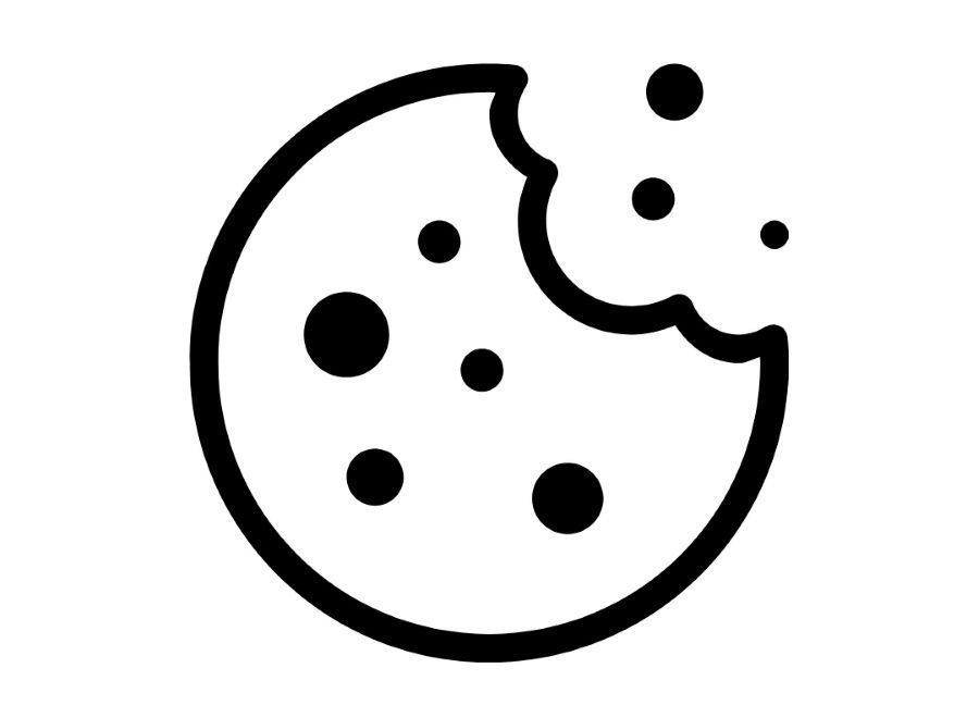 Schwarzes Icon eines angebissenen Cookies
