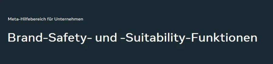 Screenshot des Meta Unternehmens-Hilfsbereichs