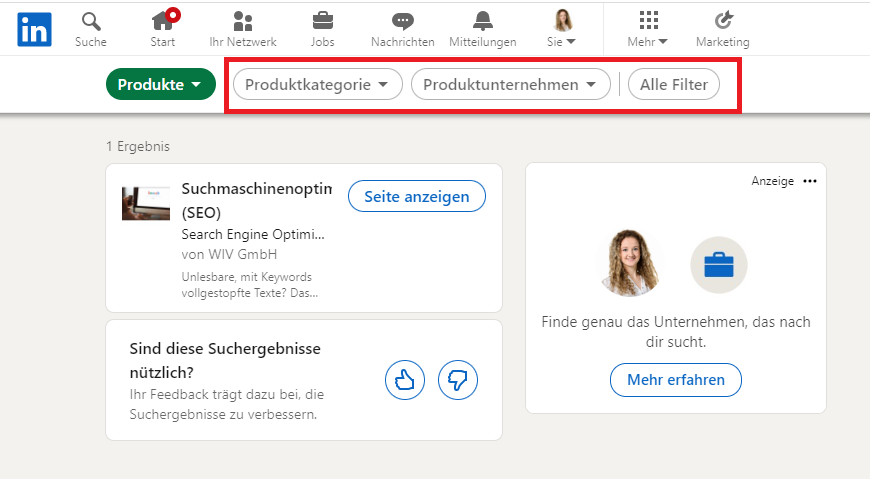 Ein Screenshot der LinkedIn-Website, der die Homepage zeigt.