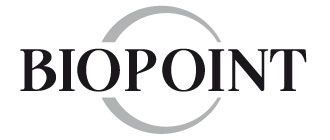 Logo BIOPONT con un cerchio grigio parziale sopra il nome dell'azienda in nero.