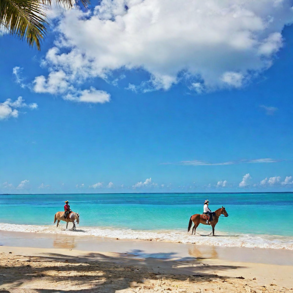 people riding horses on a beach Paseo a Caballo por la Playa
